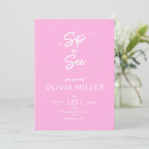 Sip and See Baby Shower, Mädchen-Baby-Party  Einladung