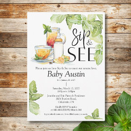 Sip and See Meet the Baby Invasion Einladung