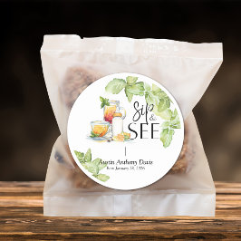 Sip and See Meet The Baby Runder Aufkleber