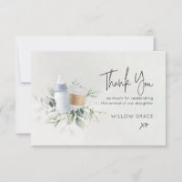 Sip and See New Baby Carte de remerciements person