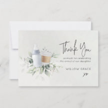 Sip and see new Baby Customizable Dankeschön Card