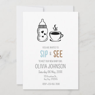 Sip and see, Welcome Baby Boy, Meet and Greet Einladung