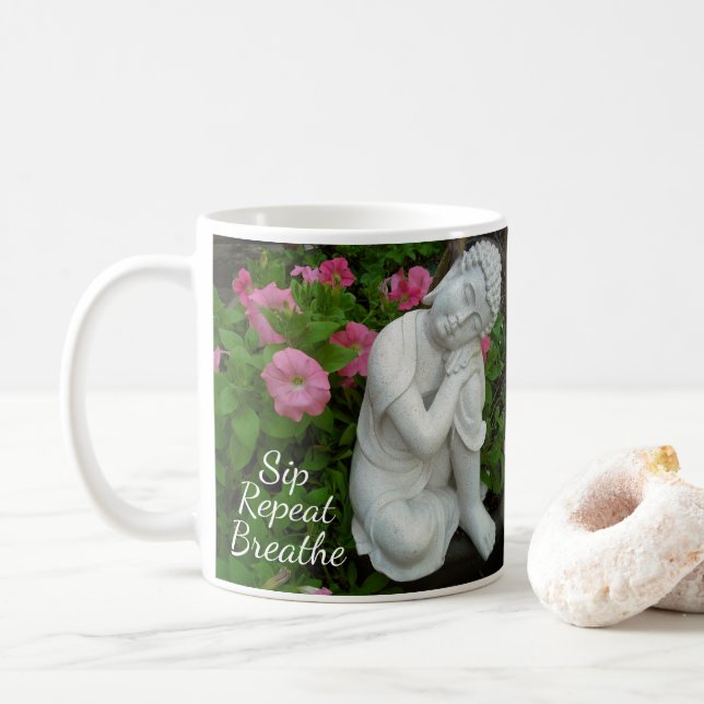Sip Breathe Repeat Mug – Mindful Affirmation Cup (Avec donut)