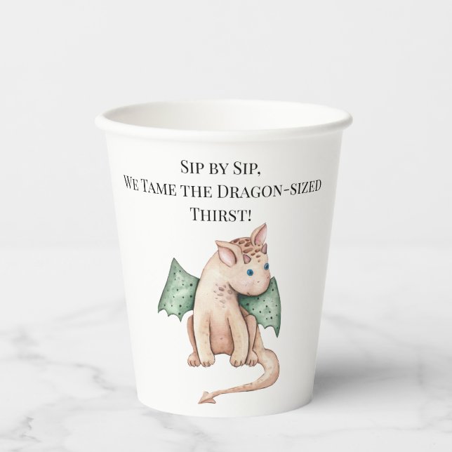 Sip by Sip, Wir zähmen den Drachengroßen Durst! Pappbecher (Vorderseite)