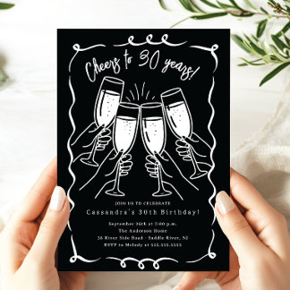 Sip & Celebrate: 30 Jahre Geburtstag Einladung