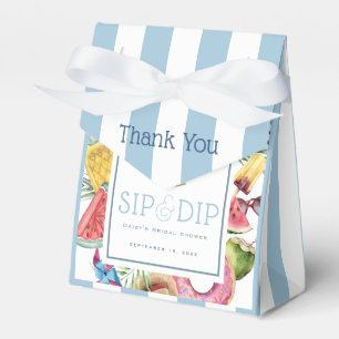 Sip & Dip Pool Party Regenschirm Blaue Brautparty Geschenkschachtel
