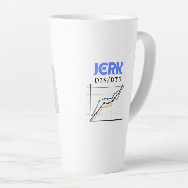 Sip Happens : Jerk in Motion" latte mug : (Angle droit)