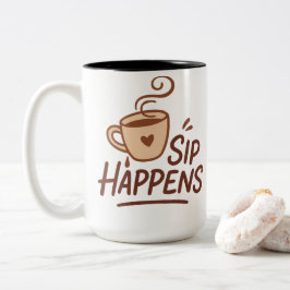Sip Happens Kaffeetasse – Minimalistische freche T