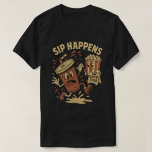 SIP HAPPENS Vintage Cartoon T-Shirt