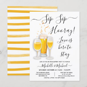 Sip-Hooray Cocktail Engagement Party Einladung
