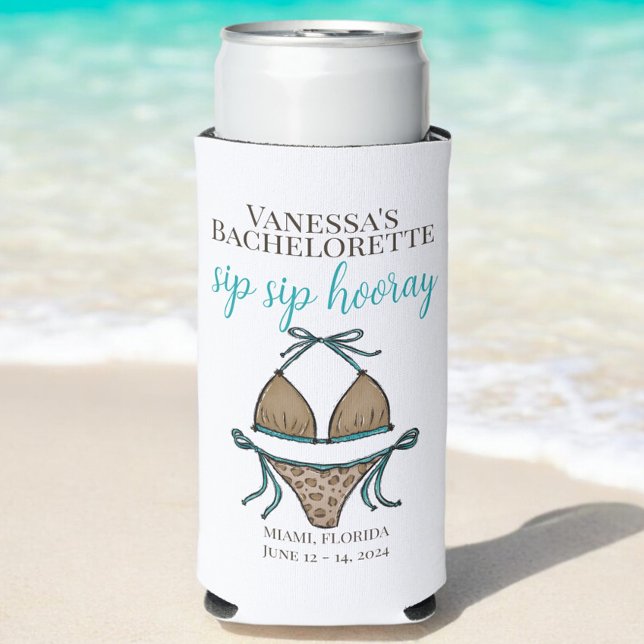 Sip Hooray Leopard Bikini Junggeselinnen-Abschied Selters Dosenkühler (Von Creator hochgeladen)