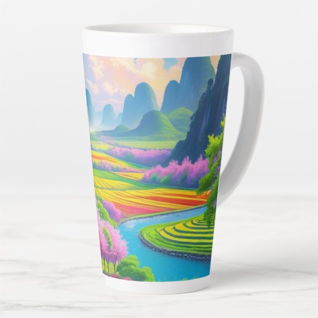 "Sip Into Spring - Landschaftliches Blossom Milchtasse (Rechte Ecke)