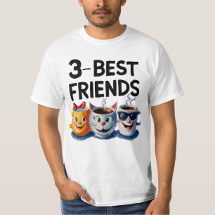 Sip, lachen, wiederholen: 3 Best Friends Coffee Ta T-Shirt