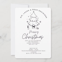 SIP, LAUGH & POUR DECISIONS CHRISTMAS PARTY EINLADUNG