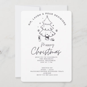 SIP, LAUGH & POUR DECISIONS WEIHNACHTSPARTY EINLADUNG