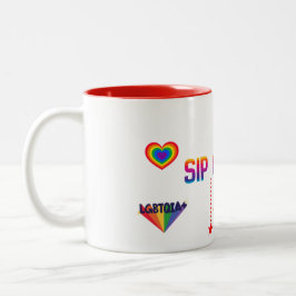 SIP OF PRIDE, LGBTQ+ 11OZ TWO-TONE CERAMIC MUG ZWEIFARBIGE TASSE