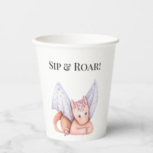 Sip & Roar: Es ist ein Dragon Baby Toast! Pappbecher