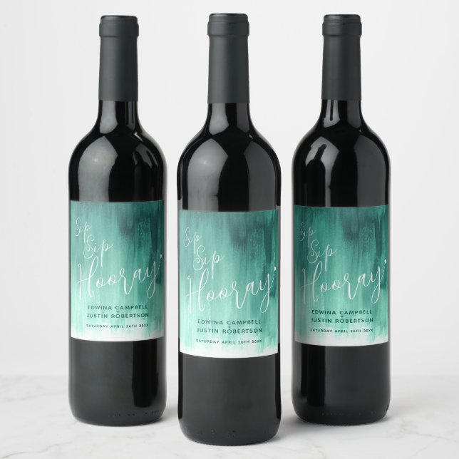 Sip Sip honay mariage émeraude étiquettes vin vert (Bouteilles)