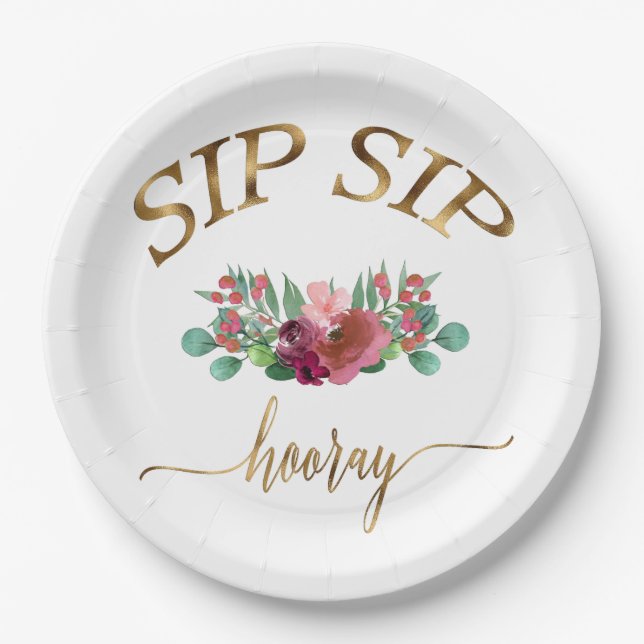 SIP SIP HOORAY-BLUMEN! PAPPTELLER (Vorderseite)