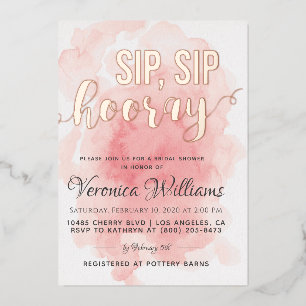Sip Sip Hooray Brautparty Folieneinladung