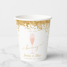 Sip Sip Hooray Dusche oder Engagement Party Papier Pappbecher
