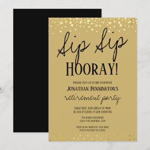 Sip Sip Hooray Elegantes Party für Goldene Rente Einladung