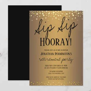 Sip Sip Hooray Elegantes Party für Goldene Rente Einladung