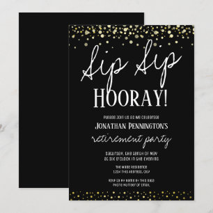 Sip Sip Hooray Elegantes Party für Goldene Rente Einladung