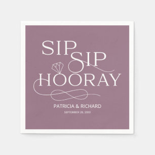 Sip-Sip-Hooray-Engagement Partei Lila Serviette