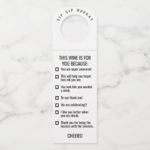 Sip Sip Hooray Flaschen Tags Flaschenanhänger