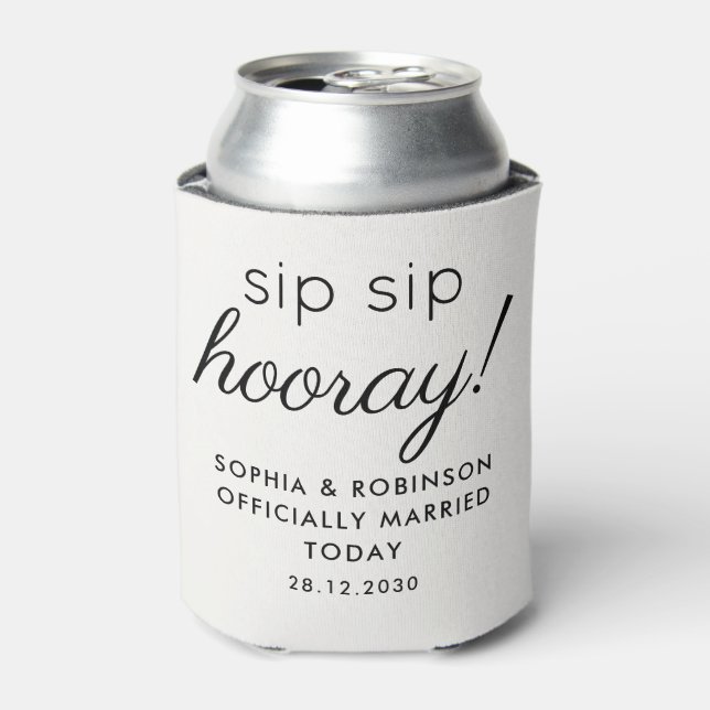 Sip Sip Hooray Gastgeschenk Hochzeit von Weiß Funn Dosenkühler (Kanne Vorderseite)
