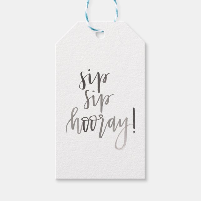 Sip Sip Hooray - Geschenkmarke Geschenkanhänger (Vorderseite)