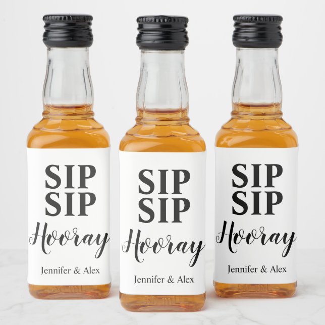 Sip Sip Hooray Gevor Alkoholflaschenetikett (Flaschen)