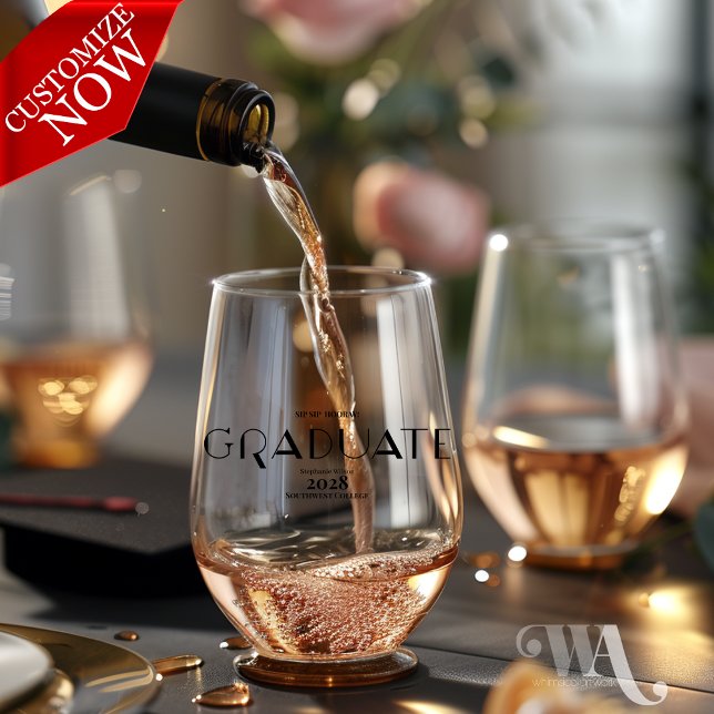 SIP SIP HOORAY Graduate Weinglas Ohne Stiel (easy to customize
)