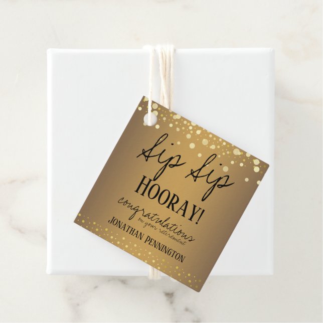 Sip Sip Hooray Herzlichen Glückwunsch Ruhestand Geschenkanhänger (Beispiel)