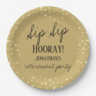 Sip Sip Hooray Herzlichen Glückwunsch Ruhestandspa Pappteller