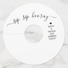 Sip Sip Hooray Hochzeit Weinglas Name Tag