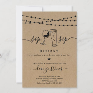 Sip Sip Hooray Houeswarming Party Einladung