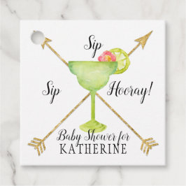Sip Sip Hooray Margarita Arrows Boy Baby Dusche Geschenkanhänger