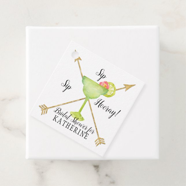 Sip Sip Hooray Margarita Brautparty Geschenkanhänger (Beispiel)