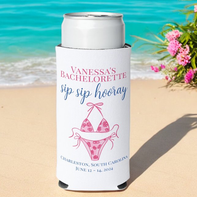 Sip Sip Hooray Pink Bikini Junggeselinnen-Abschied Selters Dosenkühler (Von Creator hochgeladen)