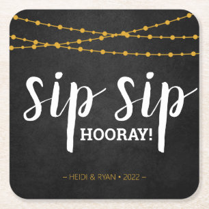 Sip Sip Hooray Polterabend Drink Untersetzer Gefal
