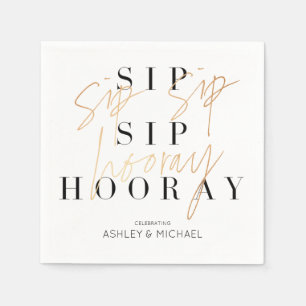 Sip Sip Hooray Schwarz-weiß Gold Couple Dusche Serviette