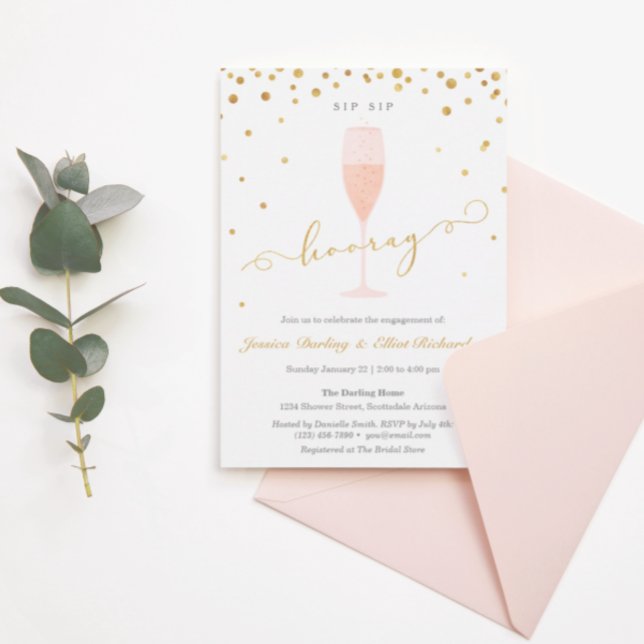 Sip Sip Hooray Shower oder Engagement Party Einladung (Von Creator hochgeladen)