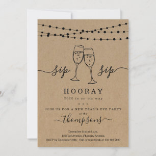 Sip Sip Hooray Silvester Party Einladung