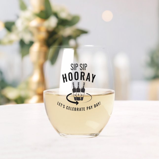 Sip Sip Hooray Stemless Wine Glass Weinglas Ohne Stiel (Insitu (Hochzeit))