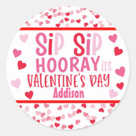 Sip SIp Hooray Strohvalentin zugunsten Runder Aufkleber