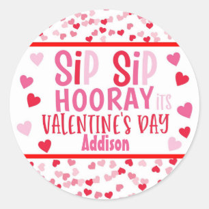 Sip SIp Hooray Strohvalentin zugunsten Runder Aufkleber