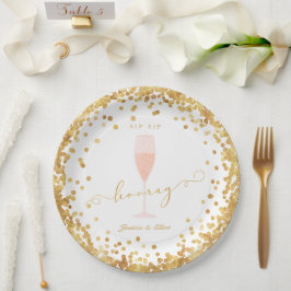 Sip Sip Hooray Verlobung | Bachelorette | Dusche Pappteller
