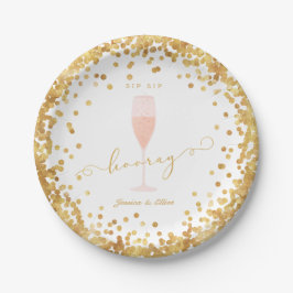 Sip Sip Hooray Verlobung | Bachelorette | Dusche Pappteller
